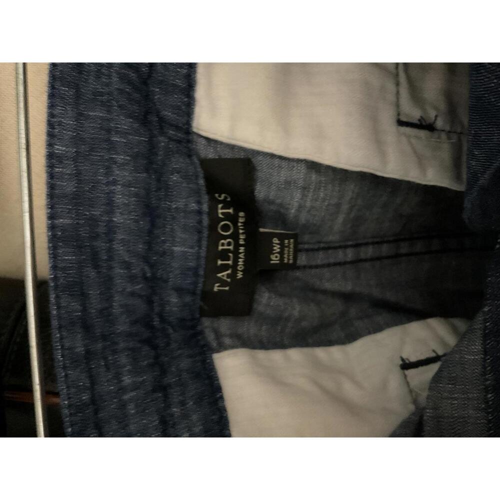 Talbots Casual Chambray Blue Drawstring Skirt 16w… - image 7